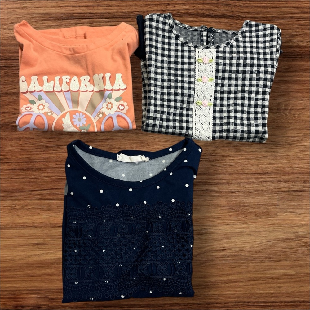 PL Kids Girls Blue Short Sleeve Graphic Top Shirt Size 4T 3 Pieces